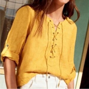 Mauve linen blouse from Anthropologie 00